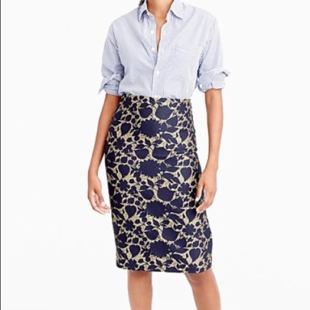 J.Crew Floral Jacquard Skirt.